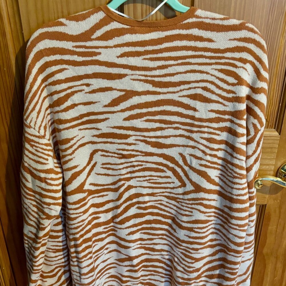 Loft Outlet Zebra Sweater Cardigan